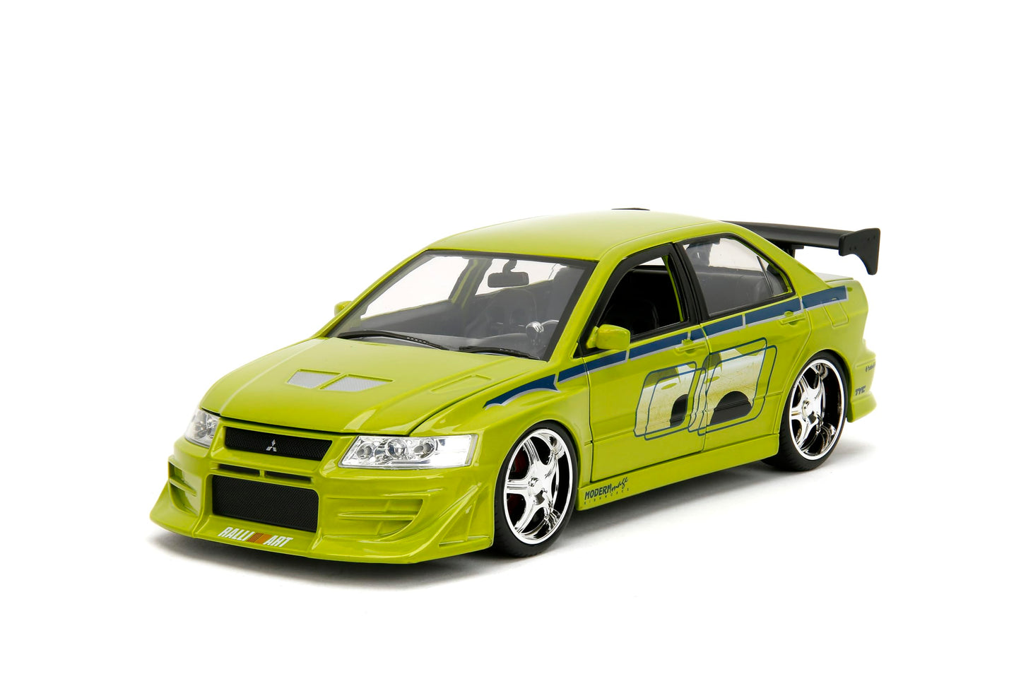 Jada Toys Fast & Furious 1:24 Brian's Mitsubishi Lancer Evolution VII Die-cast Car, toys for kids and adults, Lime Green (99788)