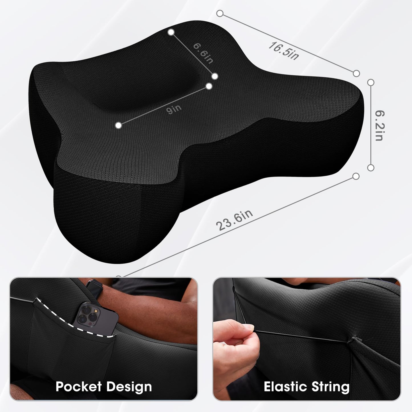 cooloo8 Lap Desk, Reading Pillow, Laptop Pillow for Lap, Portlands Portable Desk Pad for Bed, Couch, Car (Black)