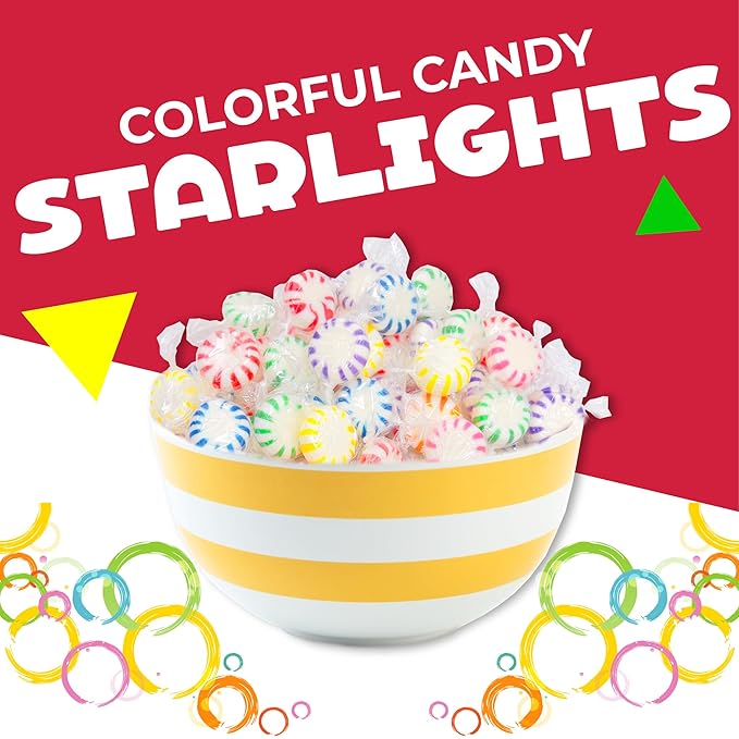 Fruit Starlights Hard Candy Assortment | 1 Pound Bag - Approx. 85 Count | Individually Wrapped Hard Candy | Assorted Flavors | Starlight Fruit Candies (Pack of 2)