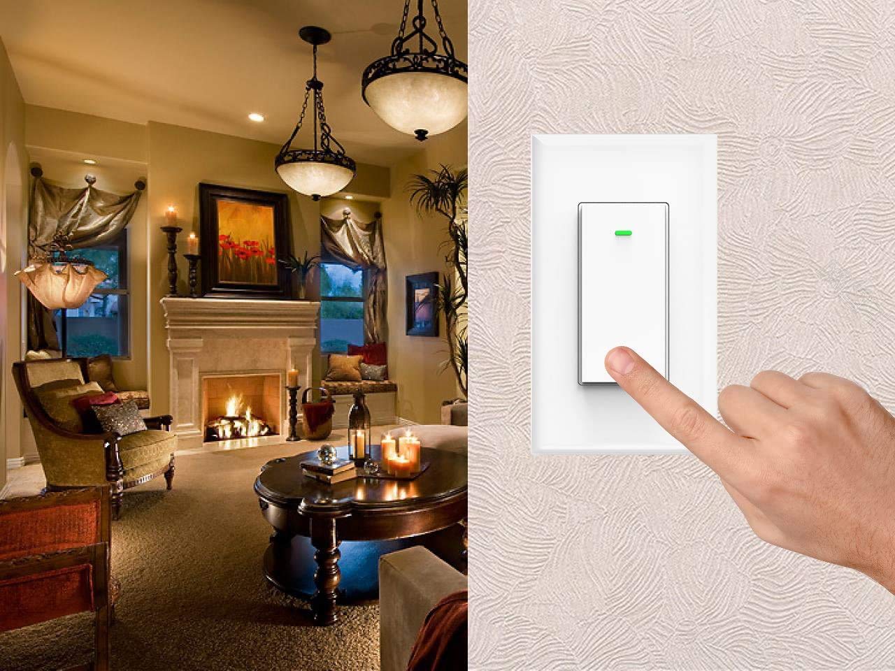 Smart Switch, Works with Alexa and Google Home, Voice Control, No hub Required Timing Synchronization, Suit for 1/2/3/4 Group Type Switch Box Micmi, Neutral Wire Required(1 Gang Smart Switch) 1 Pack