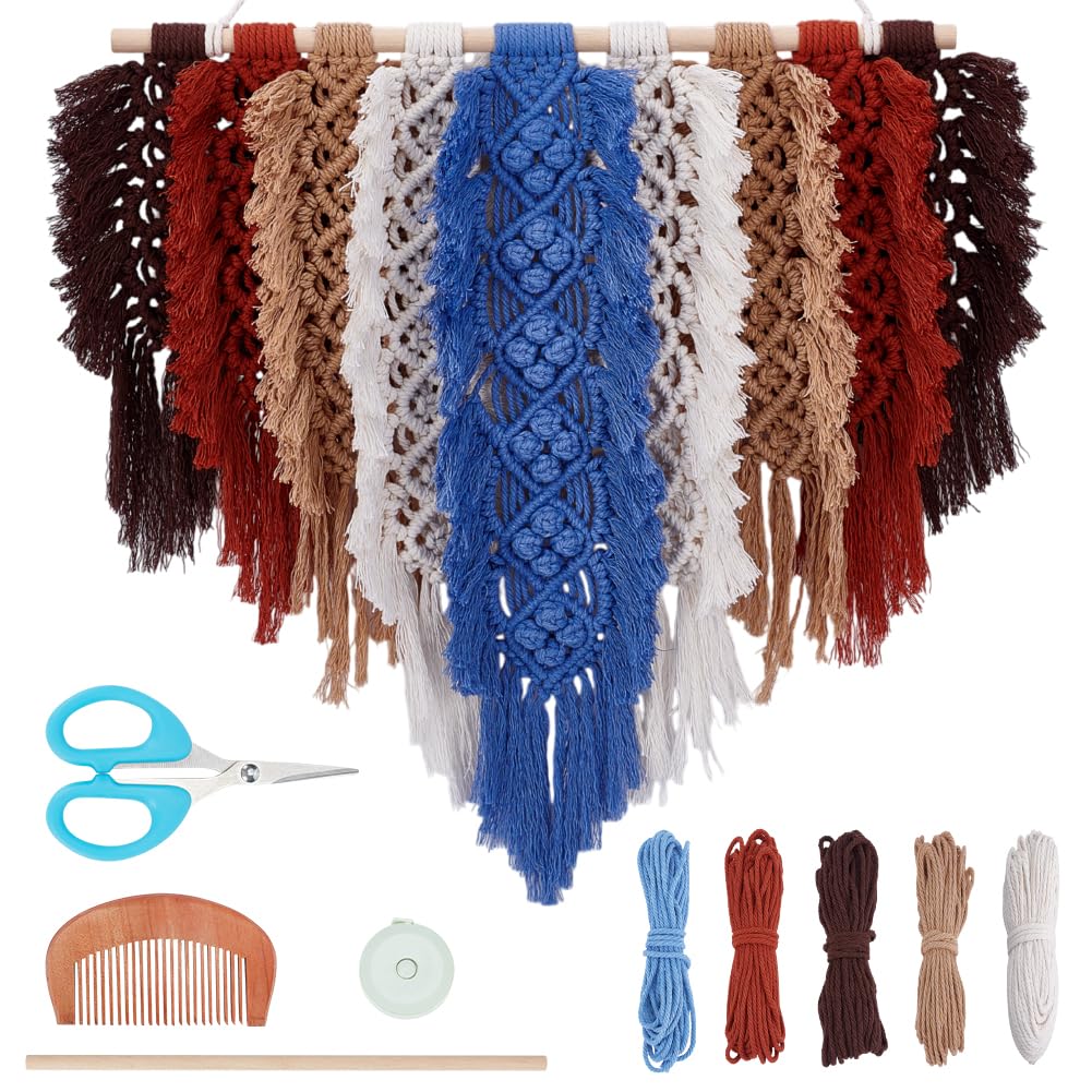 FREEBLOSS Large Macrame Leaf Wall Hanging Kit Leaf Woven Tapestry Bohemian Handmade Leaf Feather Wall Art Decorations Boho Wall Hanging Feather for Apartment Dorm Living Room
