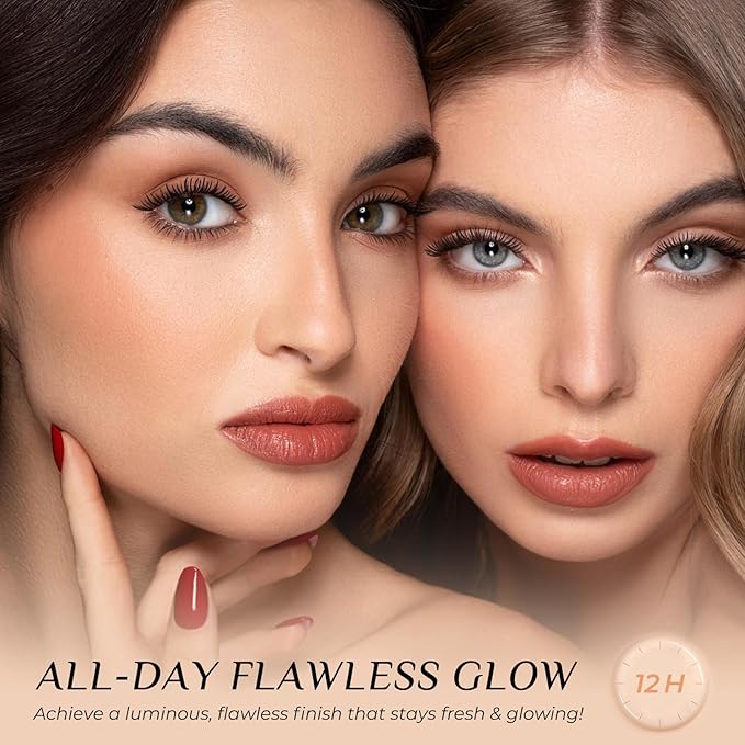 4 in 1 Foundation Liquid, Medium Spectrum Coverage Makeup with SPF 50+, Hydrating & Longwearing & Waterproof Color Changing Foundation for Gym, Sports, Dancing