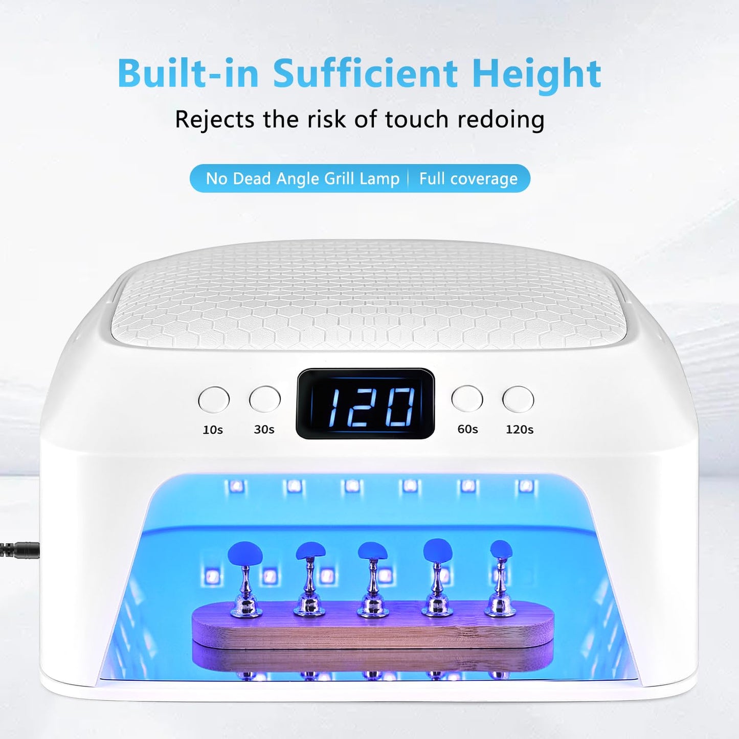 JODSONE U V LED Nail Lamp with Hand Pillow Large Space for Salon Portable Handle Front and Rear Dual Display Professional Nail Lamp Fast Drying Gel Nail Polish