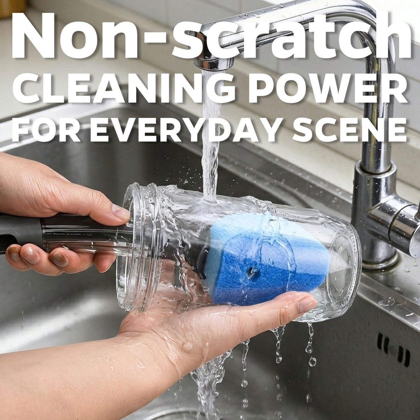Sponge Dishwand Brush Refills for Scotch-Brite Dishwand - 10 Pack Dish Soap Non-Scratch Brush Refills for Nonstick Pots and Pans, Glass & Tubs（Blue）