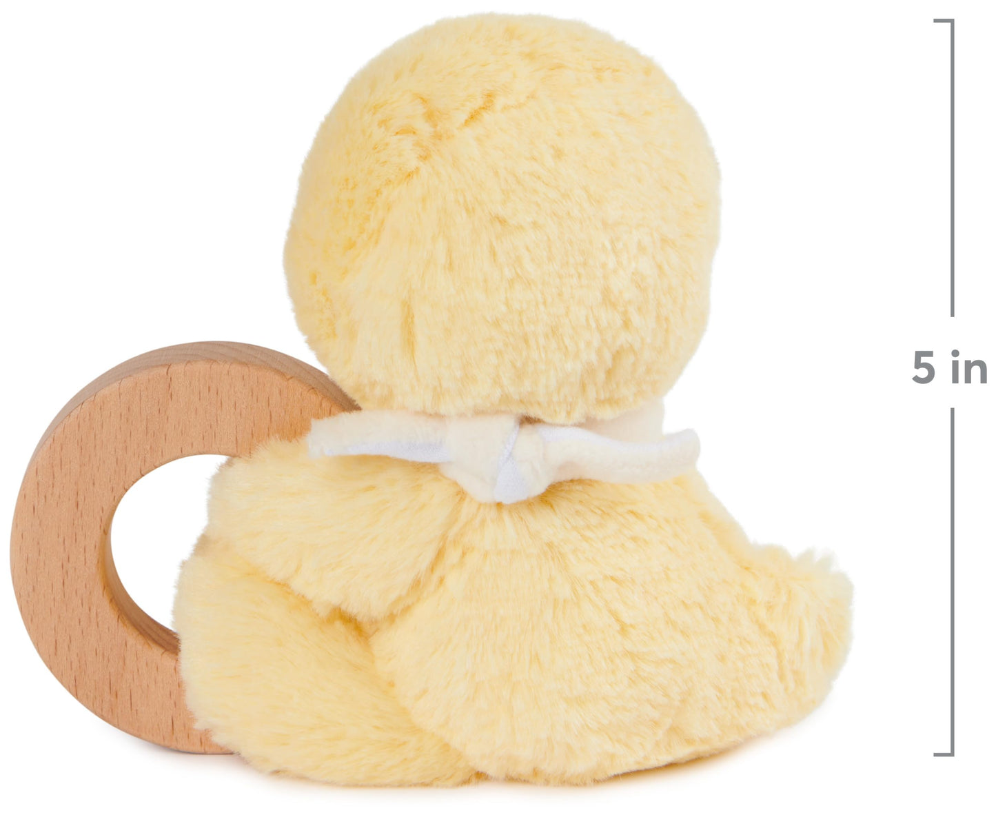 GUND Baby Sustainable Duckling Ring Rattle, Stuffed Animal Plush Made from 100% Recycled Plush Materials, Wooden Rattle for Babies and Newborns, Yellow, 10”