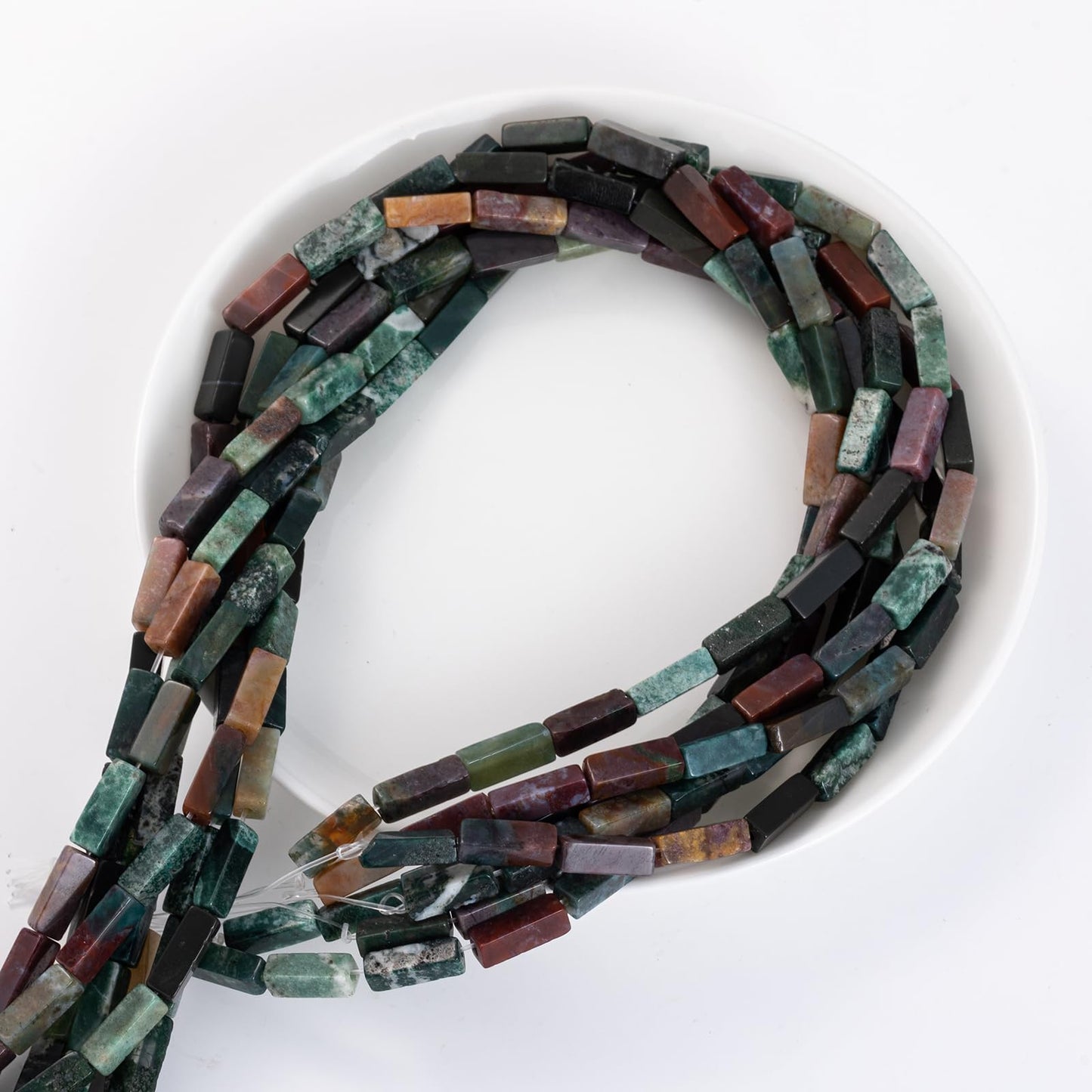 Natural Indian Agate Rectangle Tube Beads 4x13mm 38cm/str Loose Semi Gemstone Stone Beads for Making Bracelets Necklace Earrings