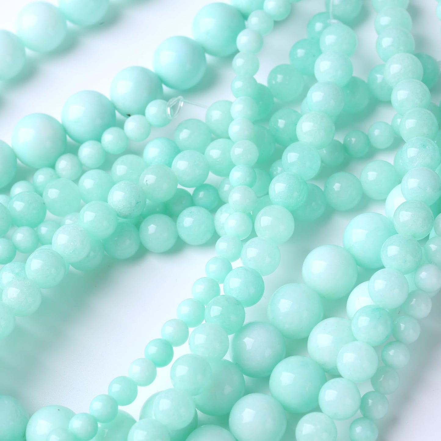 10MM Apple Green Round Loose Beads Natural Gem Beads Crystal Energy Stone Beads for Jewelry Making DIY Bracelet Necklaces