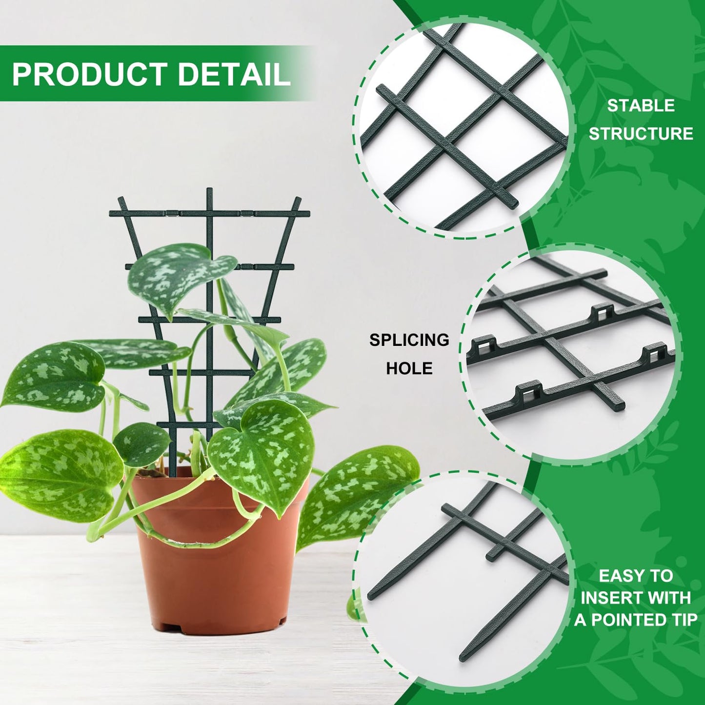 12 Pack Stackable Mini Climbing Plant Trellis for Indoor Potted Plants, Flower Pots Support, Peas, Hoya, Pothos