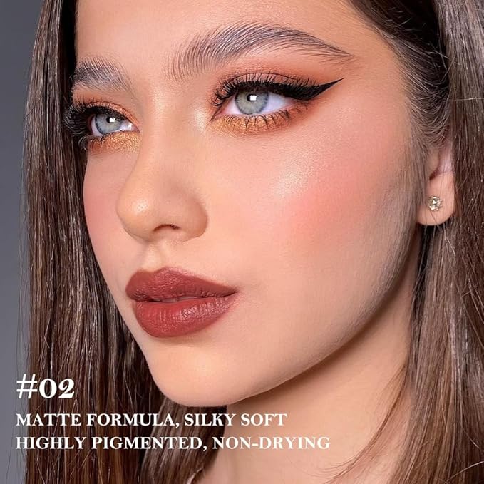 3Pcs Gradient Matte Lipstick Crayon Lip Liner pencil, Flawless Contour Gradual Ombre Effect lip Pencil, for Women Long Lasting Waterproof Smudge Proof Lipstick Pencil 02#+03#+08#