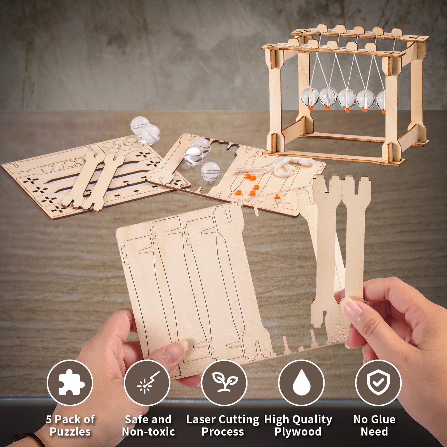 STEM Science Kits for Kids Ages 8-12 8-10, Wood Building Crafts Kits for Boys, STEM Toys for Ages 8-13 9 10 11 Year Old Gifts, Kids Science Engineering Experiment Projects, 3D Wooden Puzzles 10-12