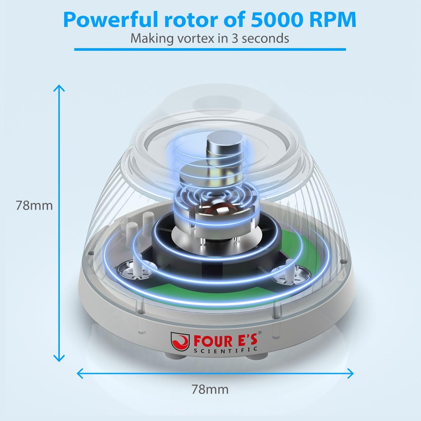 FOUR E'S SCIENTIFIC 5000 RPM Vortex Mixer Paint Shaker, Fast Mixing Touch Mode for Miniature Paint, Lash Extensions Adhesive, Nail Polish, Grey