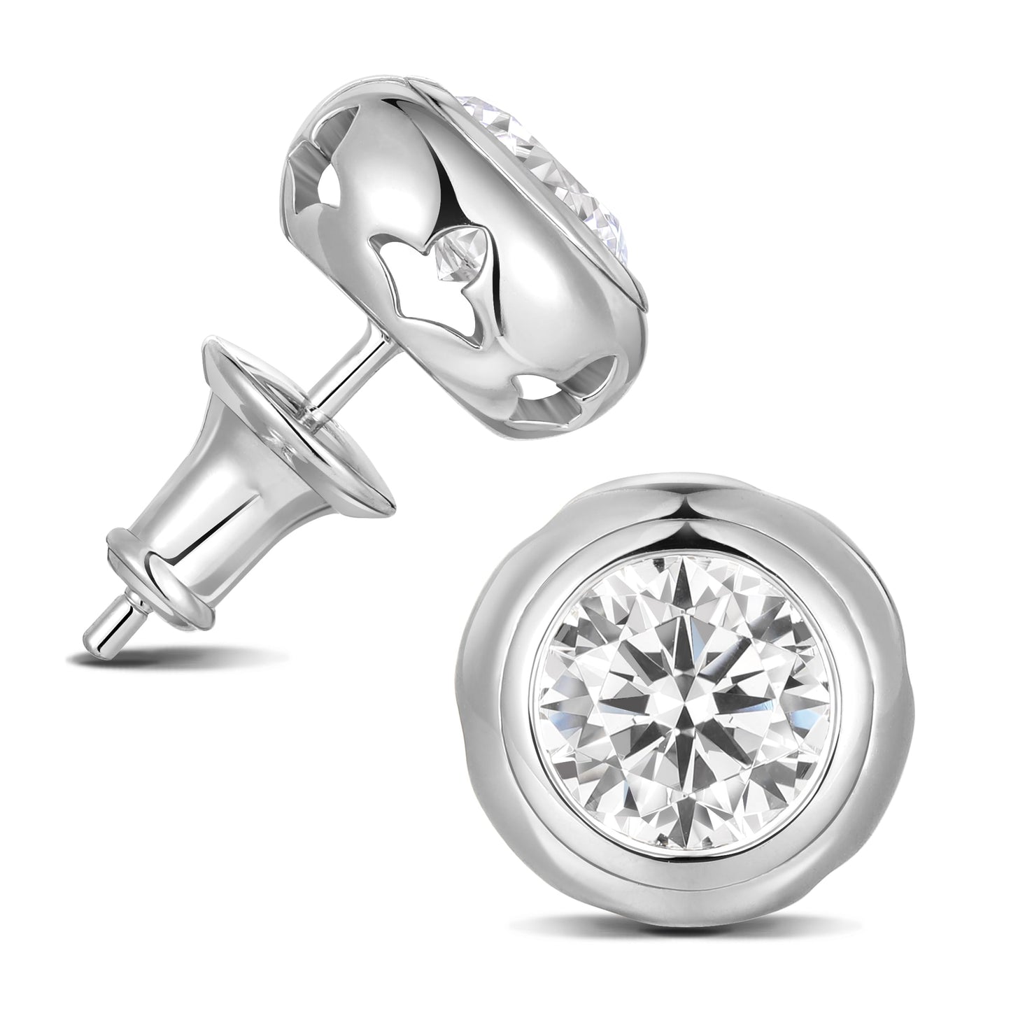 Womens Sparkle Cubic Zirconia Stud Earrings Simple Lightweight Simulated Diamond Earrings 925 Silver Post