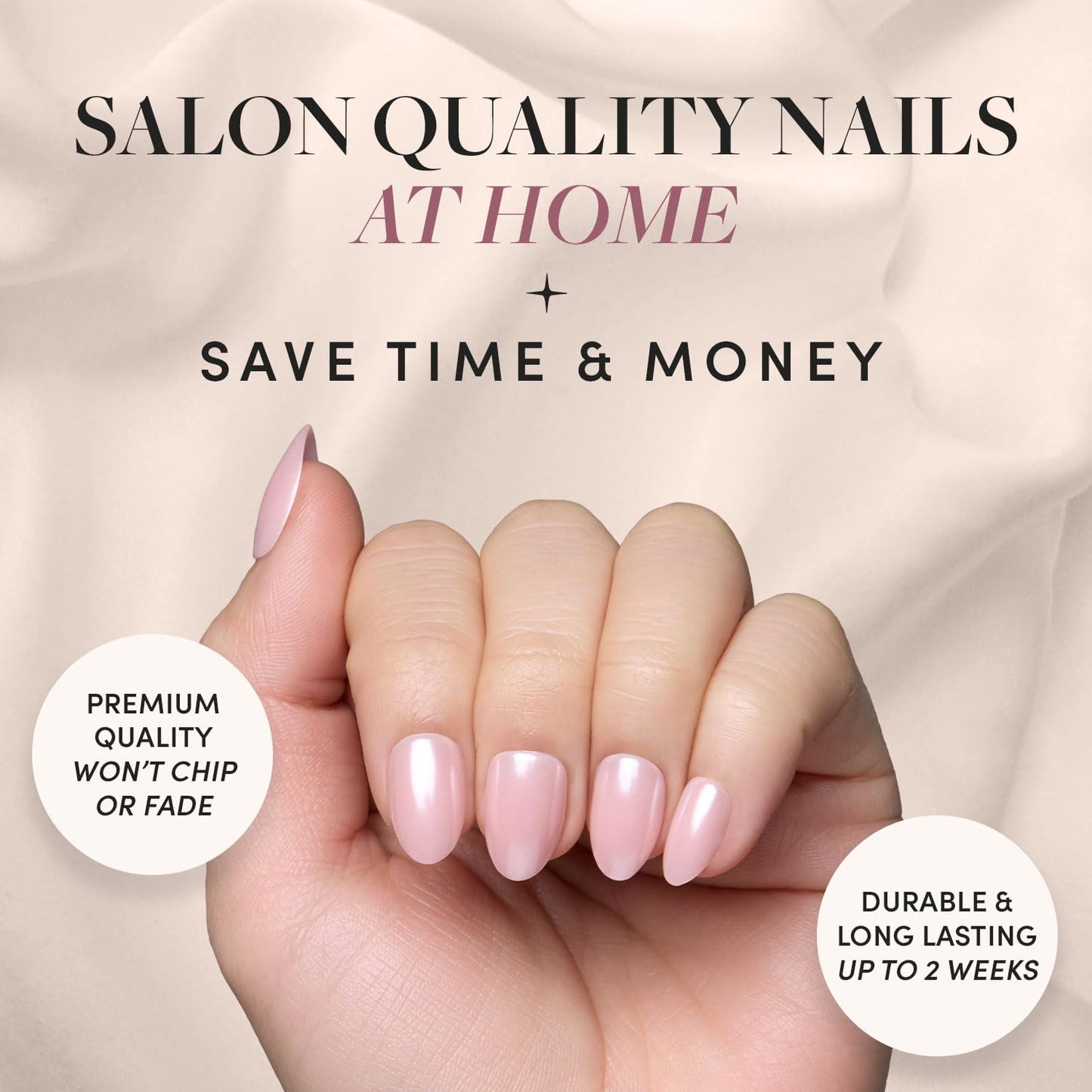 Glamnetic Press-On Nails Bundle - Pinch Me, Caviar & Sprinkles | Glazed Oval Blush Pink Fake Nails | Short Almond Black French Tip False Nails | Almond Rainbow French Tips