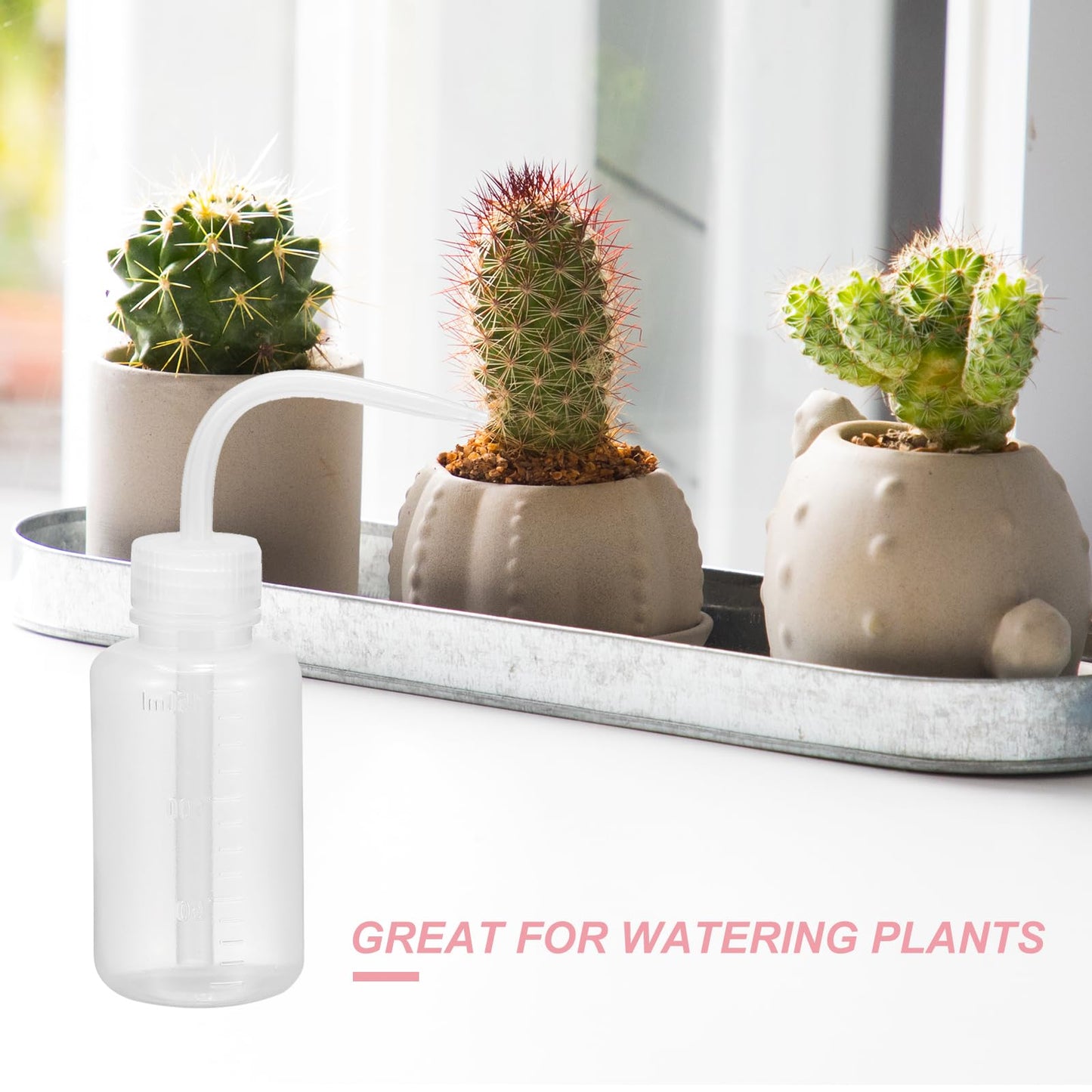 PATIKIL 500ml 17oz Succulent Eyelash Tattoo Wash Bottle, 6 Pcs Plastic Watering Squeeze Bottle Rinse Bottle for Plant Eyelash Extensions Irrigation Lab Gap Cleaning, Clear