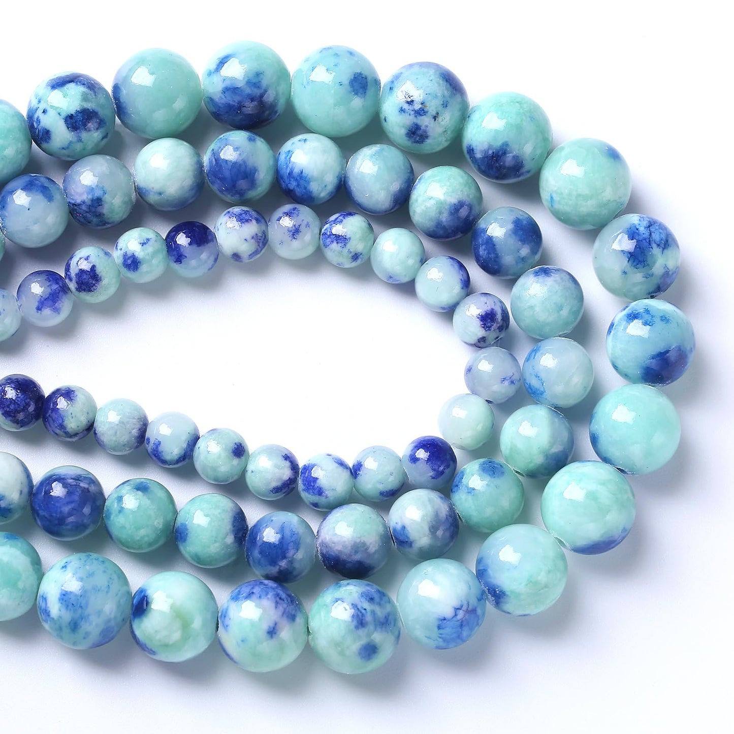 4MM 86PCS Peacock Blue Persian Jade Spacer Loose Beads for Jewelry Making DIY Bracelet Necklace