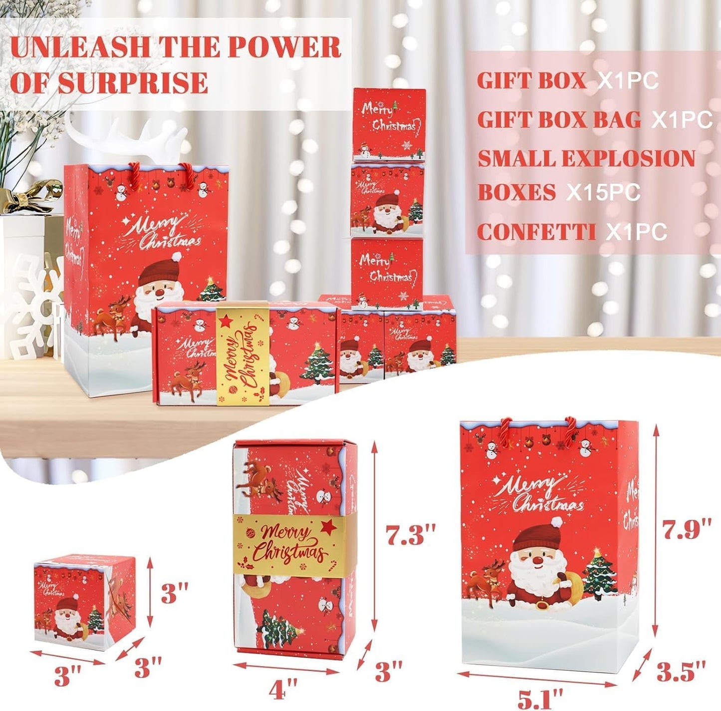 16pcs Surprise Gift Box Explosion for Money, Surprise Envelope Gift Box - Folding Pop-Up Explosion Box for Money, Surprise Pop Up Money Box for Merry (Red)