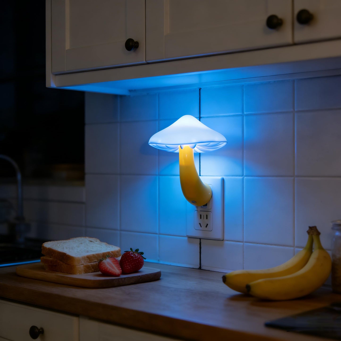 AUSAYE 2 Pack LED Cute Mushroom Night Light Plug into Wall Lamp 7-Color Changing Sensor Night Lights for Kids Adults Bedroom,Bathroom,Kitchen and Stairs NightLight Birthday Christmas Gifts