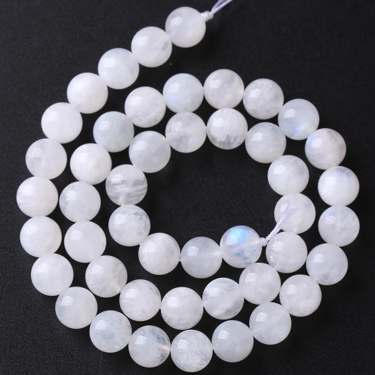 86pcs 4mm Natural Moonstone Gemstone Spacer Beads for Craft Jewelry Making DIY Bracelet