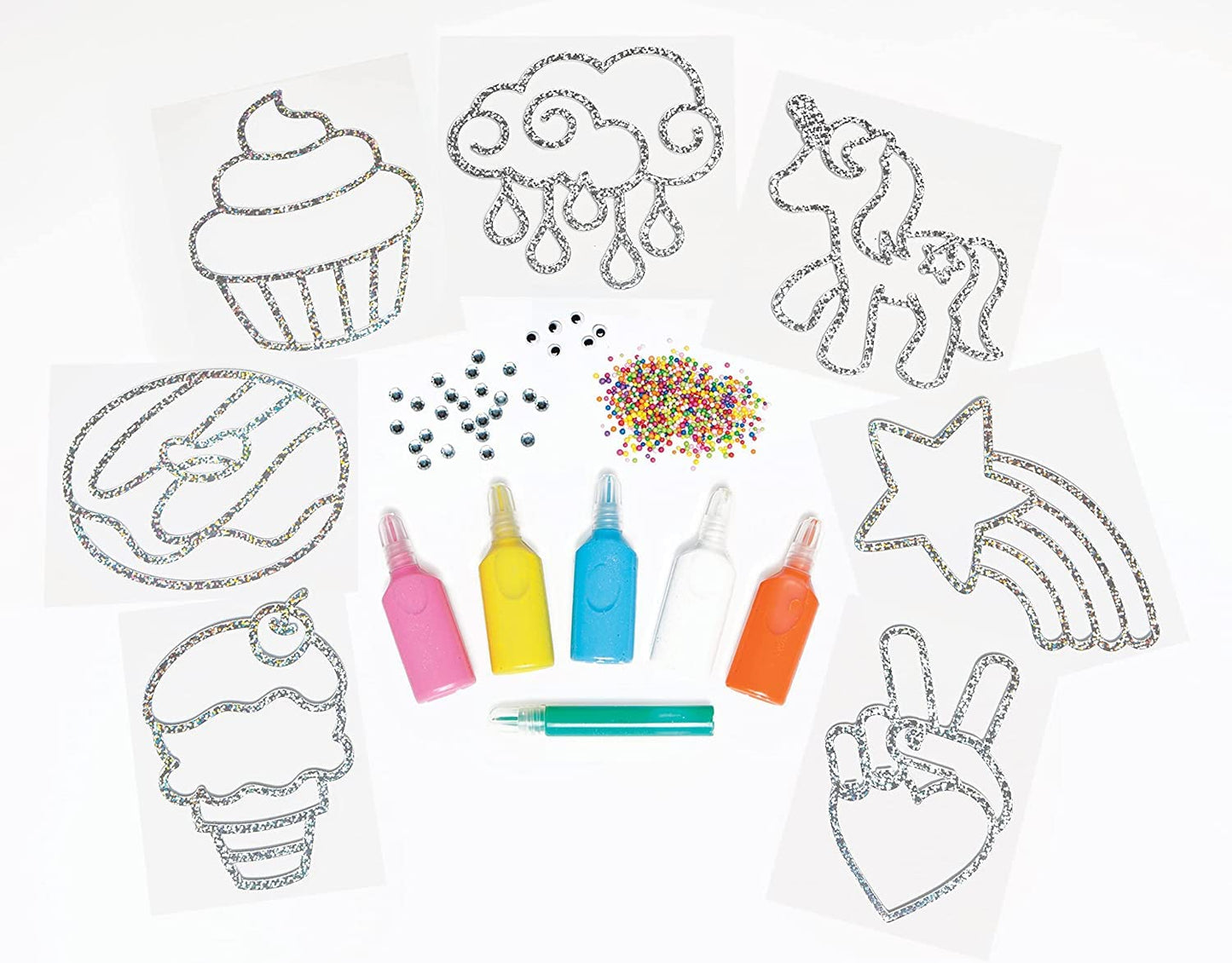 Creativity for Kids Easy Sparkle Window Art Kit | Make 7 Colorful Window Art Designs with Paint & Sparkle | Relaxing DIY Craft & Creative Activity for Kids Everywhere (Ages 6+)