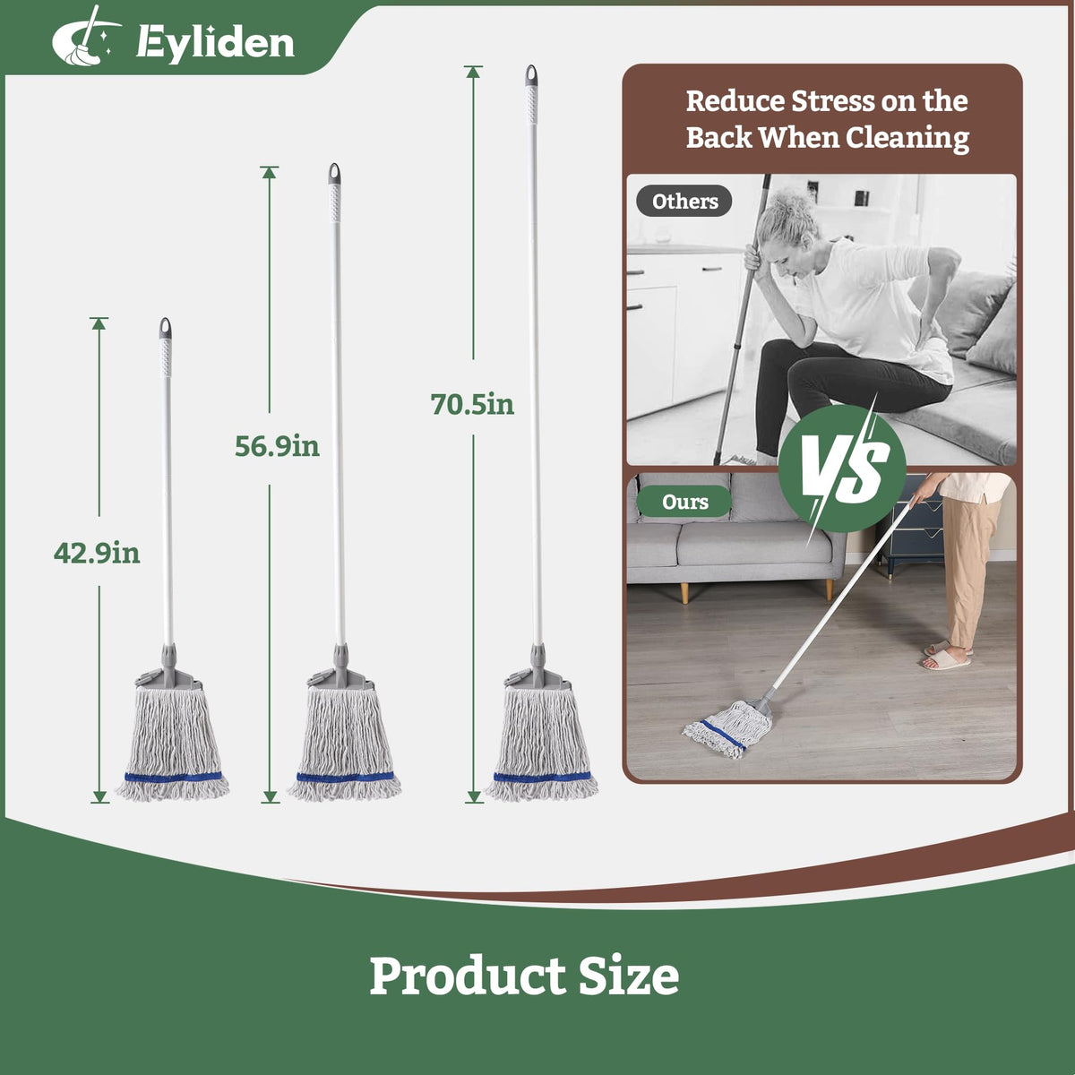 Commercial Wet Mop with 2 Cotton Heads