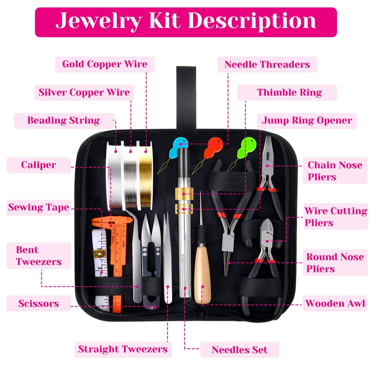 shynek 1857 Pcs Jewelry Making Supplies Kit for Adults, Jewelry Making Tools with Earring Hooks, Findings, Wires, Chains and Helping Hands for Crafts Making and Repair