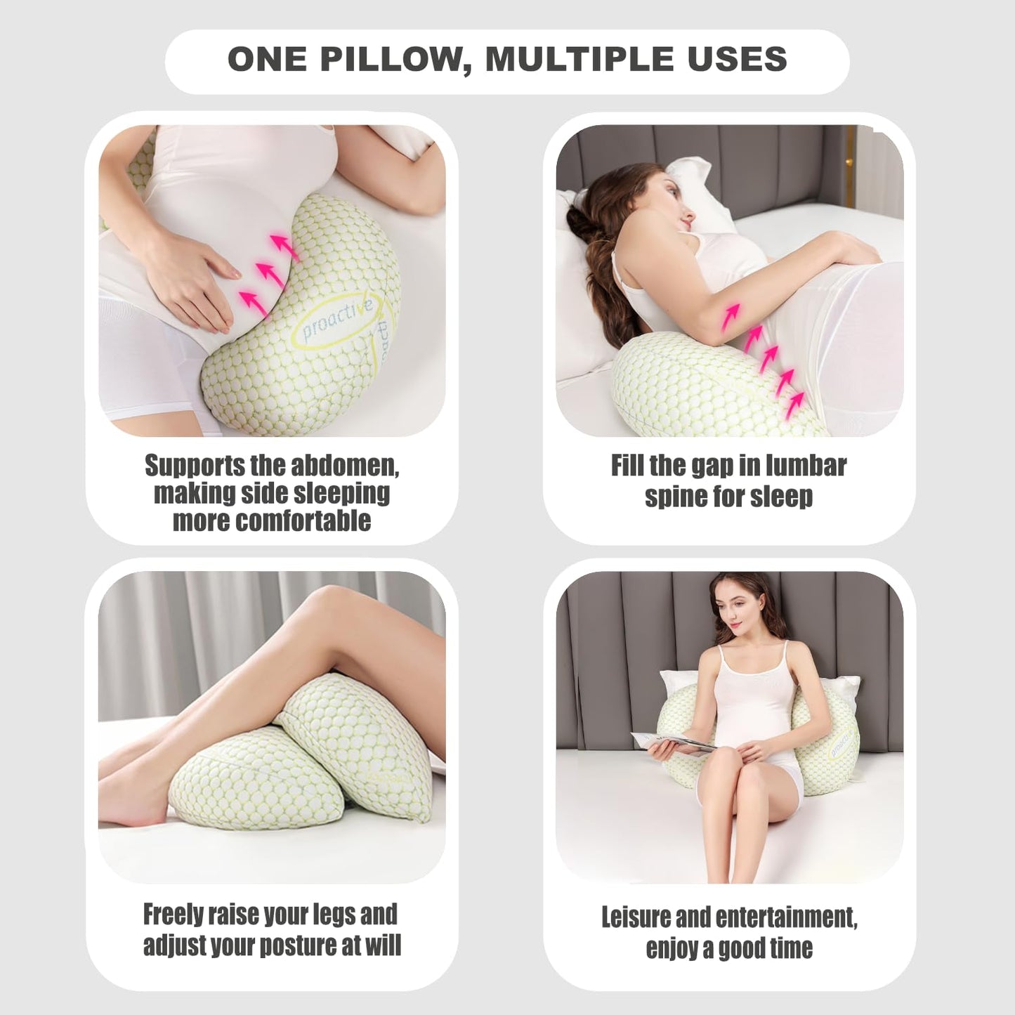 YZCCtixi Pregnancy Pillow for Women - Full Body Maternity Pillow for Back & Hip Support, Removable Soft Cover for Side Sleeper Comfort