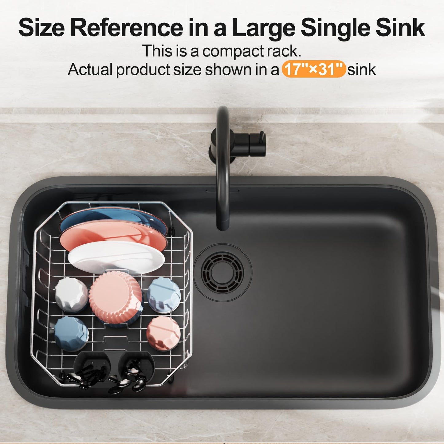 iSPECLE Small in Sink Dish Drying Rack - Stainless Steel Compact Inside Sink Dish Drainer for RV Apartment Kitchen, Rust Resistant, 11.6" W x 13.4" L, Silver
