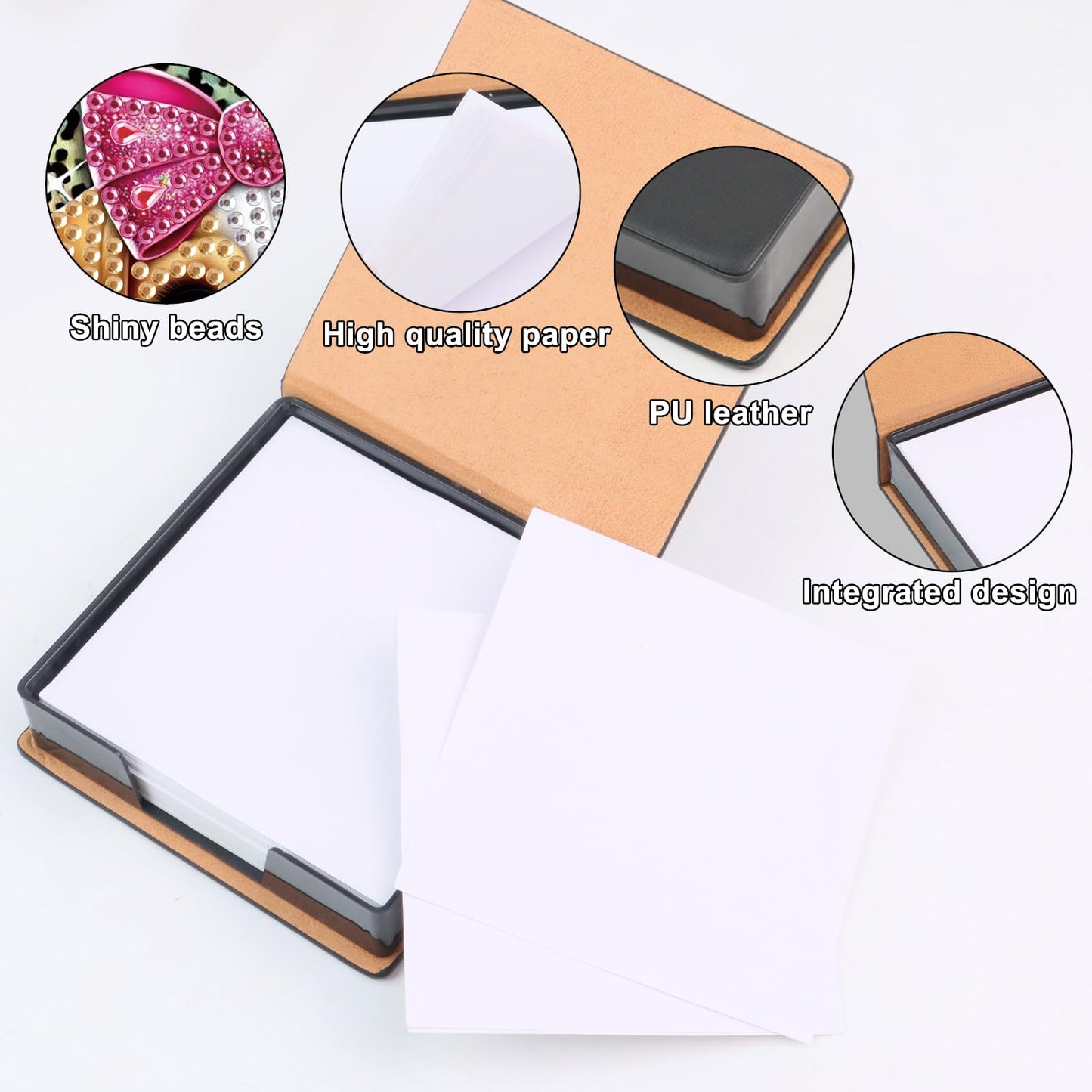 Formeydemi 2 pcs Dog Diamond Painting Kit Note Box,Animal Memo Paper Storage Box Diamond Art,Sticky Note Holder Diamond Art,Diamond Painting Memo Pad For Office Desk. (Animal)