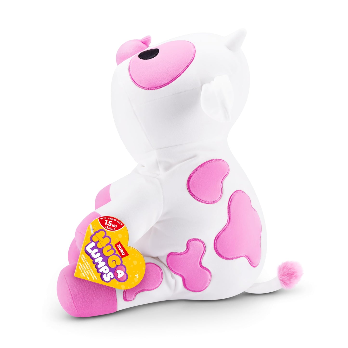 Hug-A-Lumps Cow Clover by ZURU, Medium, 3.3 lbs, Cuddly Squishy Weighted Plush, Sleeping Pillow Plush, Stuffed Animal (Cow)