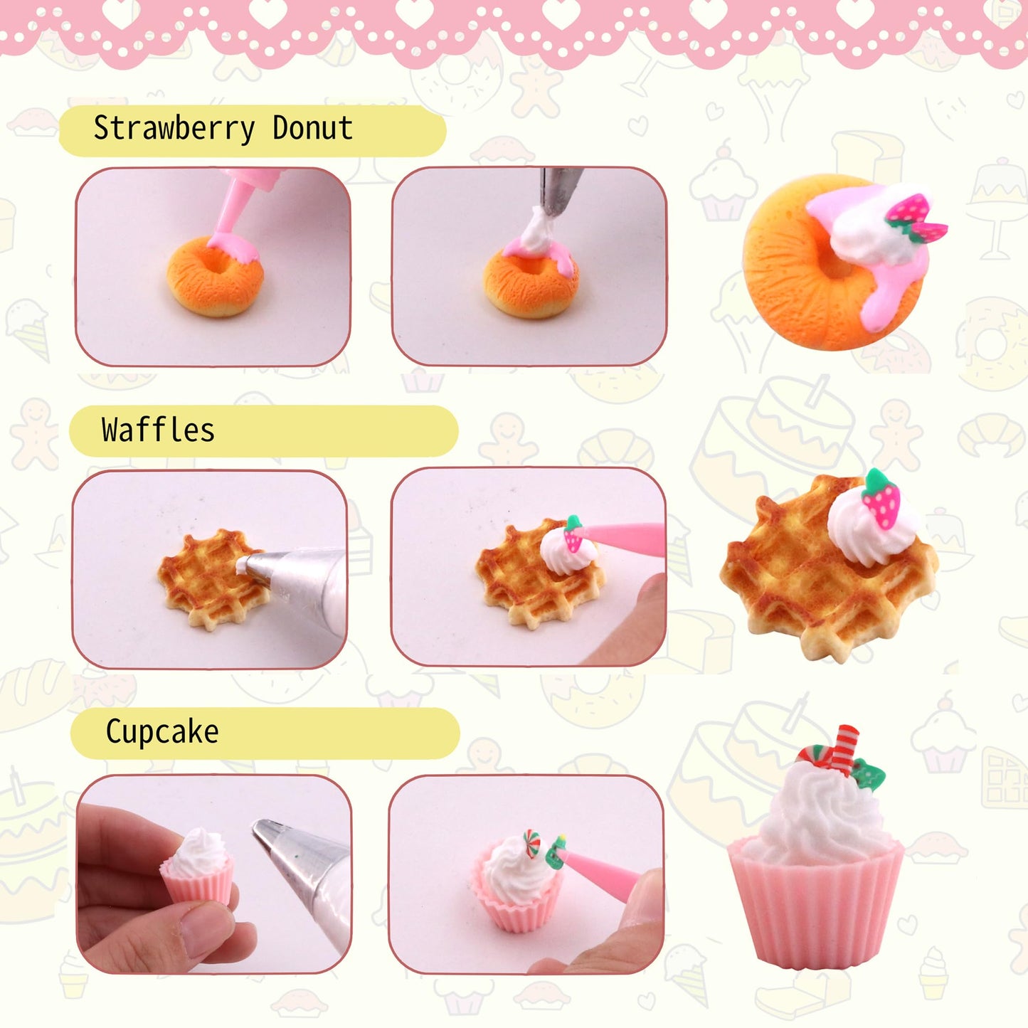 BoFUN DIY No-Bake Miniature Food Craft Kit - 1/12 Scale Dollhouse Kitchen Accessories, Hobby Craft Set for Teens Adults Ages 12+, Creative Art Project (Bake DIY)