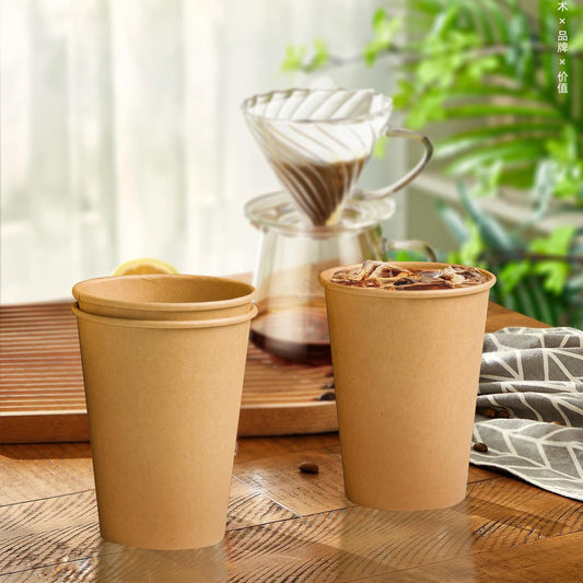 Clawsoff 180 Pack 12 OZ Paper Cups, Brown Kraft Disposable Paper Coffee Cups 12 oz, Unbleached Paper Cups for Hot/Cold Beverage Party, Picnic, Travel, and Events.