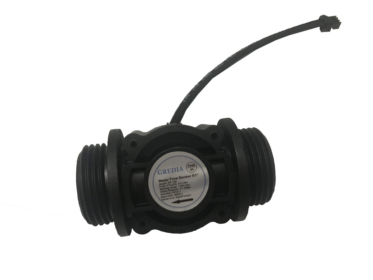 GREDIA Digital LCD Display Quantitative Controller Water Control + 1" Hall Effect Flow Sensor Flowmeter + 1" Solenoid Valve N/C Normally Closed +24V Power