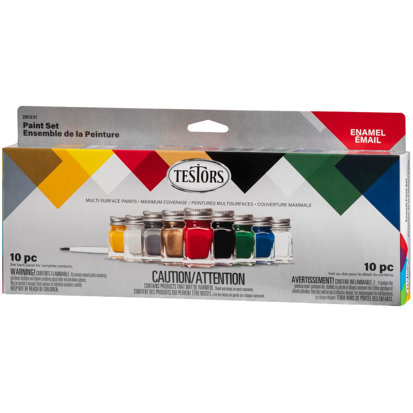 Testors 281231 Enamel Paint Set, 10 Piece Set