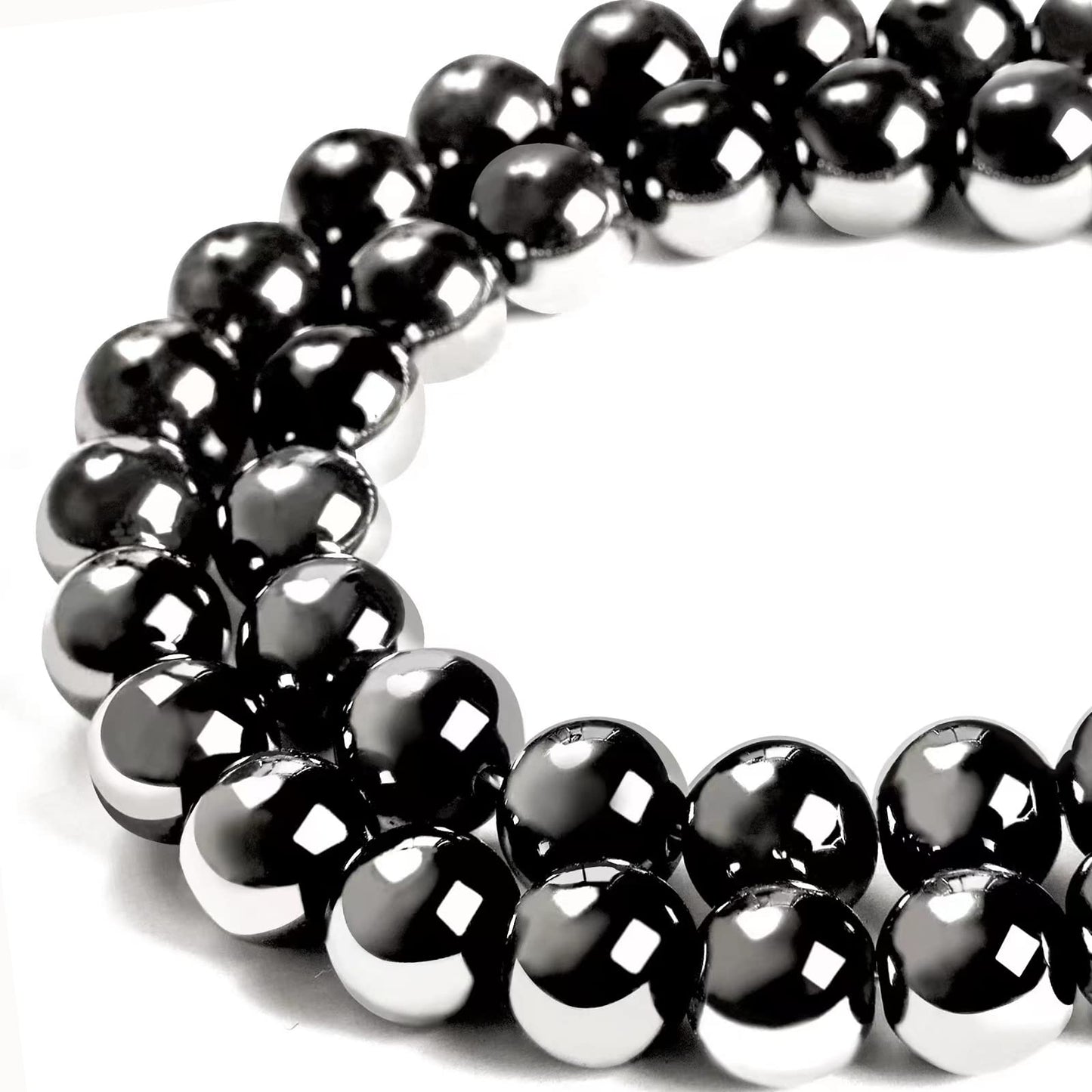 35pcs 10mm Natural Black Hematite Beads Gemstone Beads Round Loose Beads for Jewelry Making