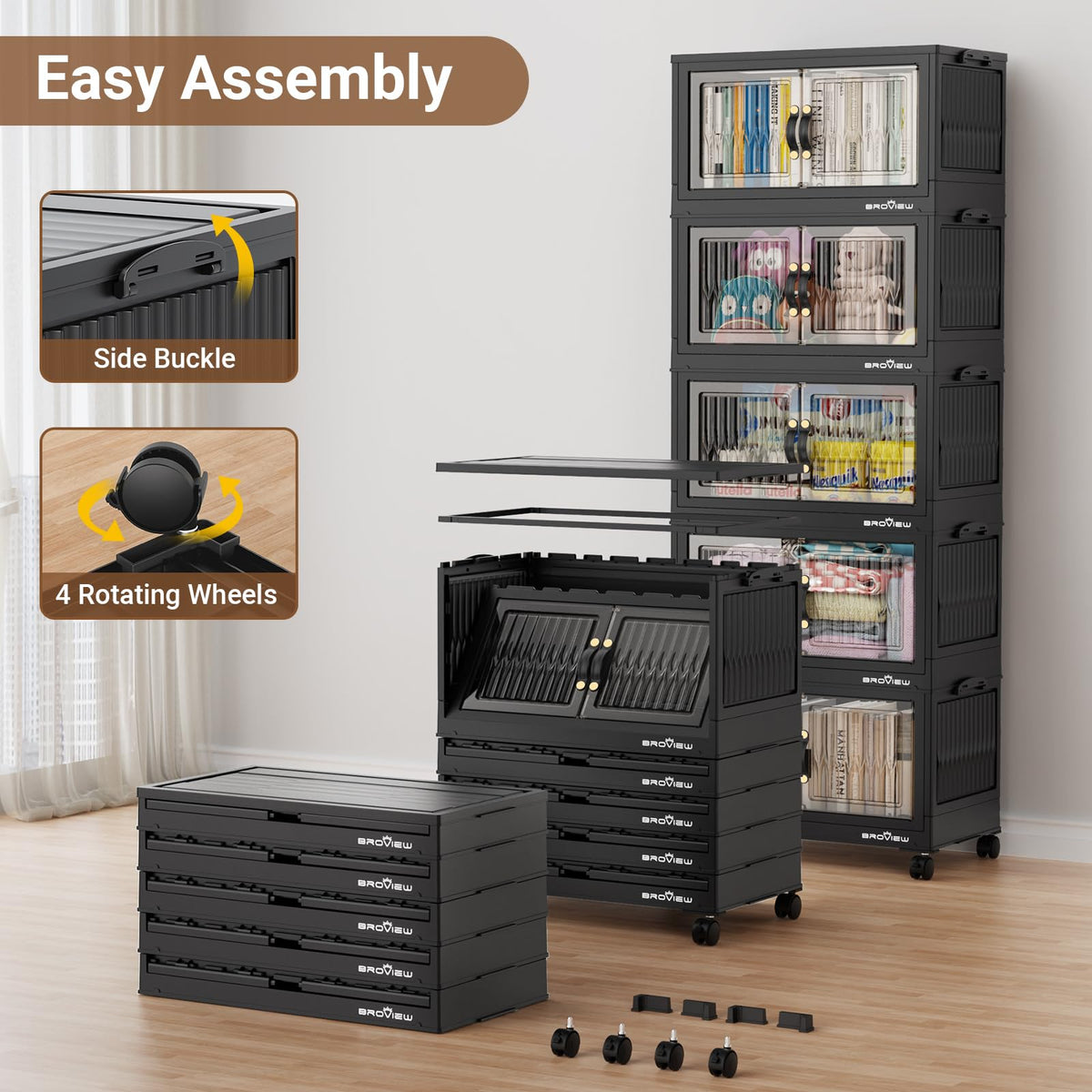 300Qt Stackable Storage Bins with Lid (5 Count)