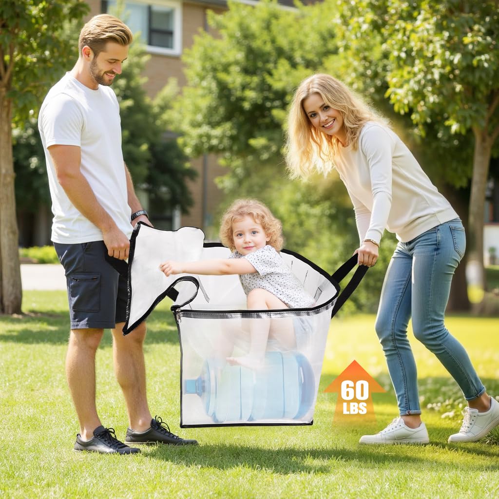 EpicTotes Extra Large Heavy Duty Moving Bags, Storage Bags with Strong Zippers & Handles, Packing Bags for Moving Essentials, Ideal Storage Tote for Home, Dorm & Storage Solutions, 93L, 6 Packs, Clear