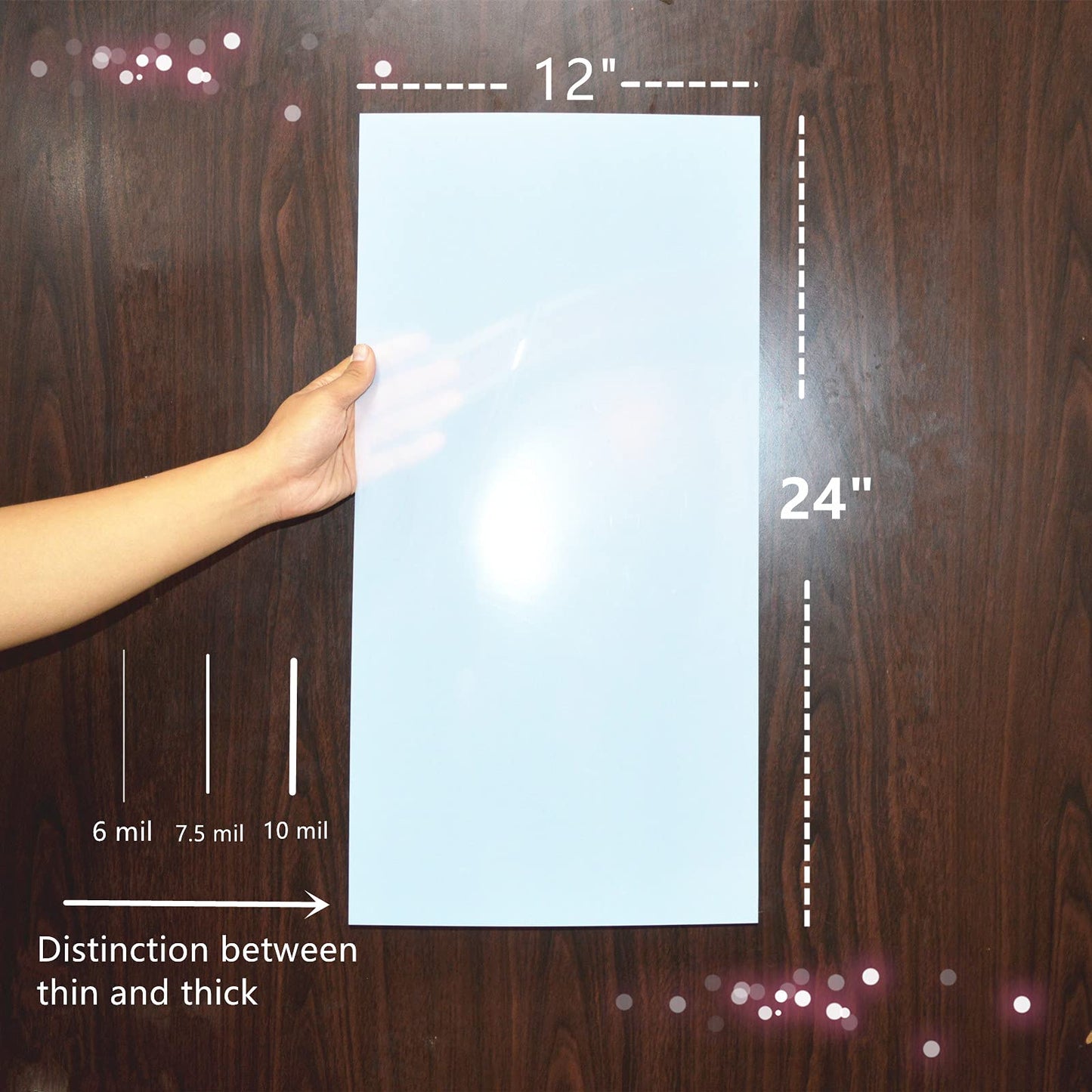 ZHluja Mylar Blank Stencil Sheet for Stencil Cutting,Craft Translucent 12 x 24 inch 10 Sheets 7.5 mil Acetate Template Material (10 Sheets, 7.5mil)