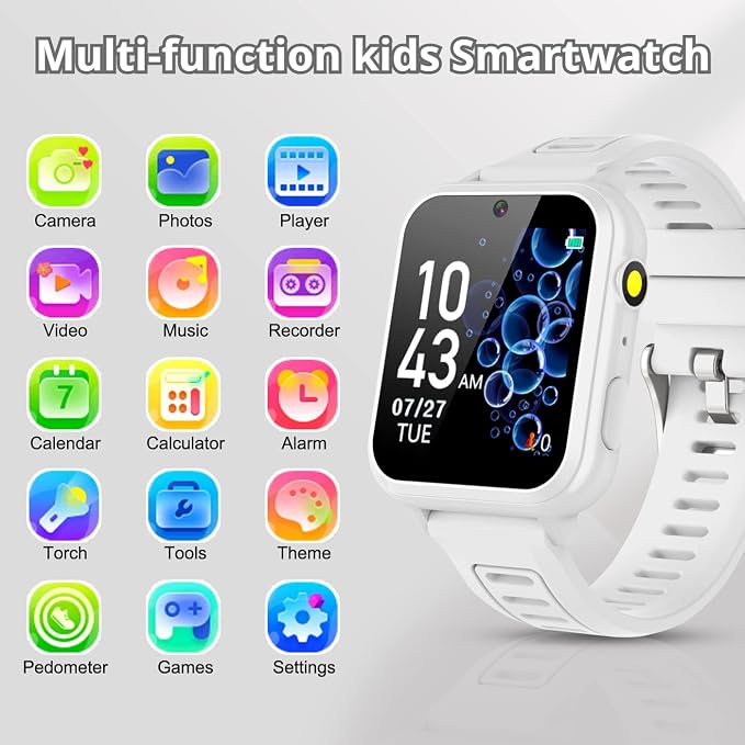 Kids Game Smart Watches Girls with 39 Puzzle Games Camera Music Player