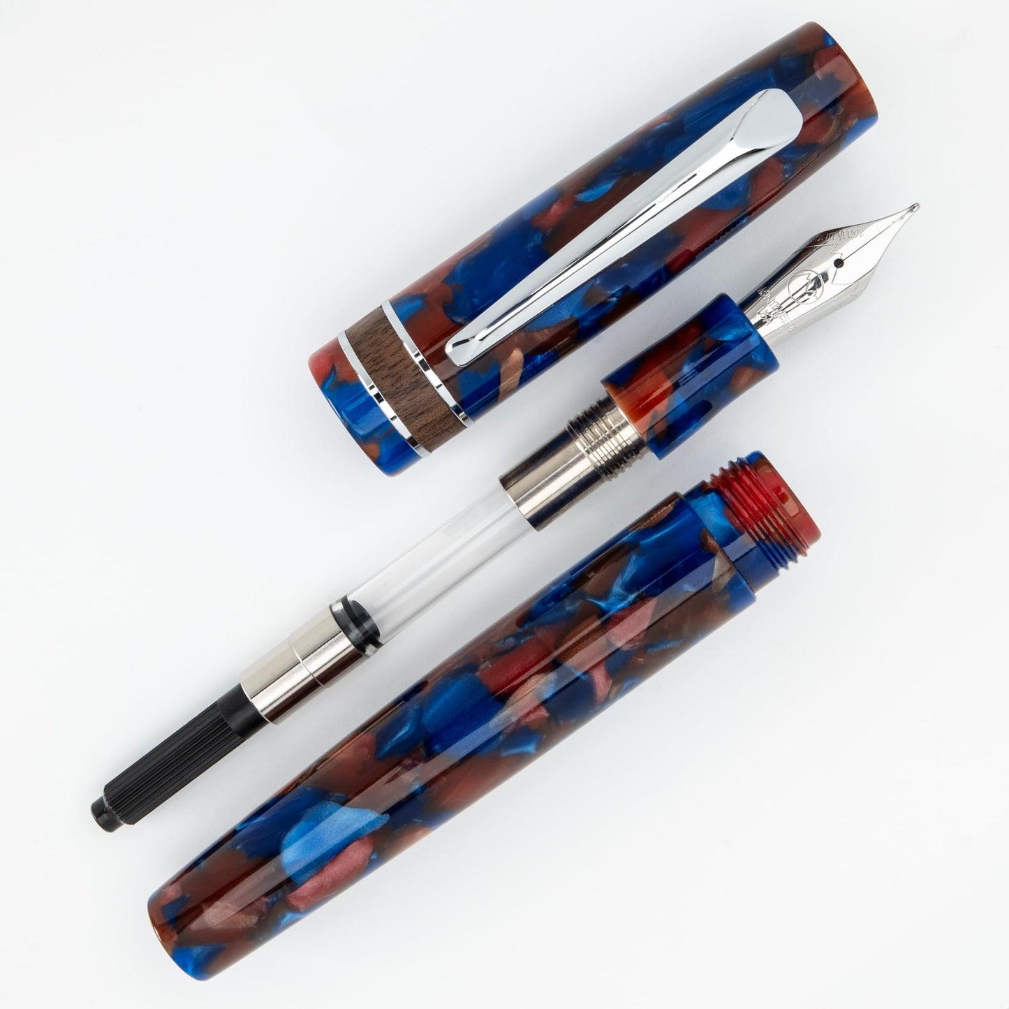 Monteverde USA Dragon Tree Fountain Pen – Blue/Brown Extra Fine Nib with Free 15ml Ink Bottle – Luxury Writing Gift Inspired by Nature for Collectors & Professionals