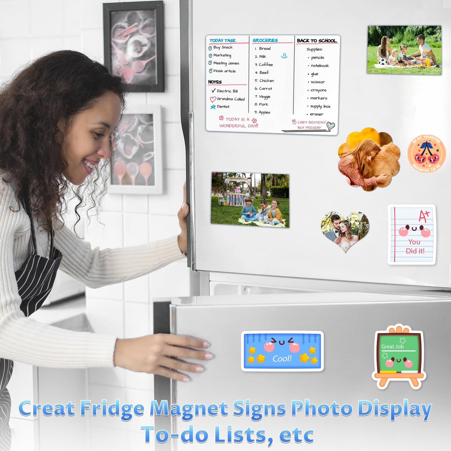 Towjug Printable Magnetic Sheets 8.5x11 Inches for Inkjet Printers, 25 Sheets Glossy Print Paper Non-Adhesive Backing, 12mil ThicknessDIY Flexible Magnet Photos