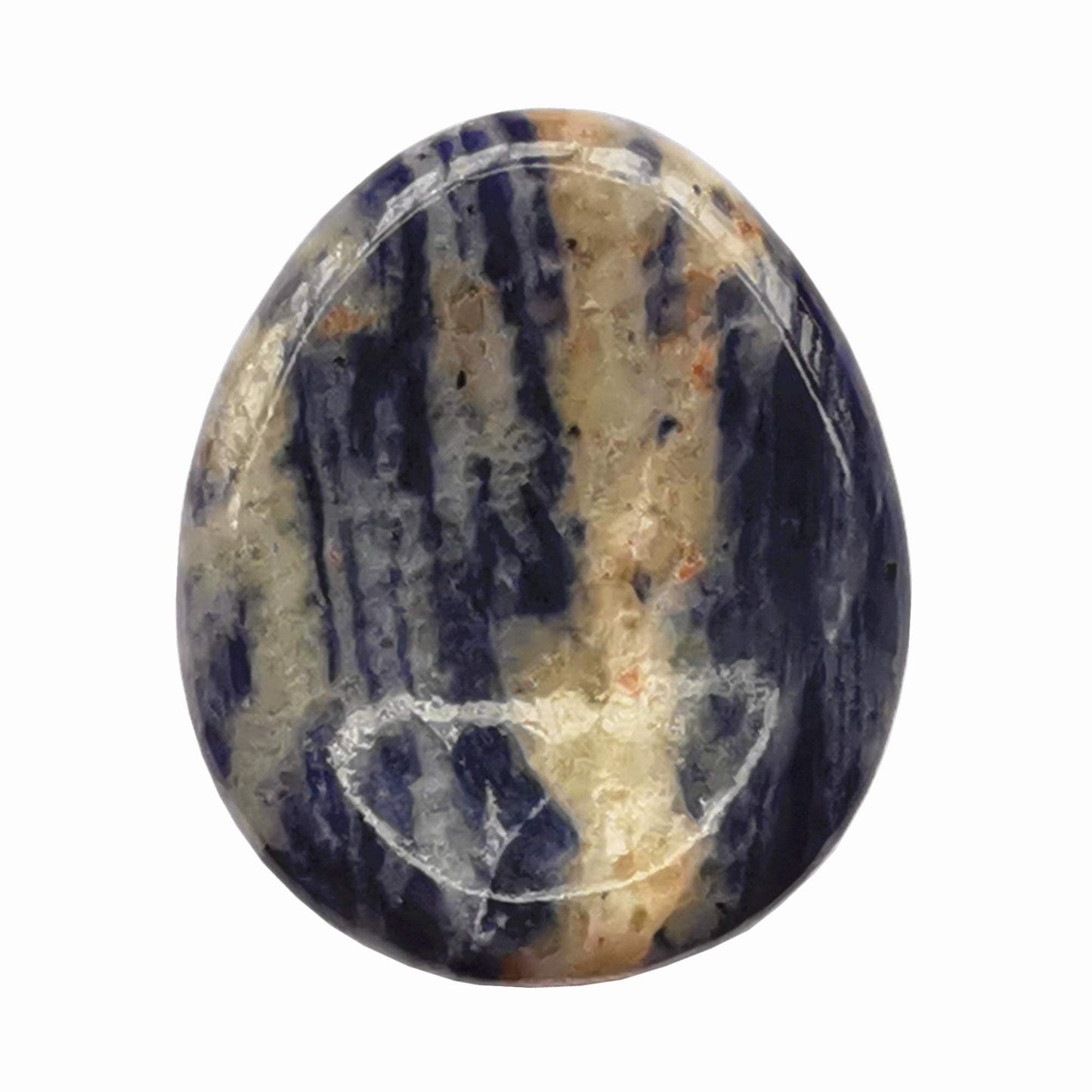 Bacatgem Natural Sodalite Water Drop Chakra Thumb Worry Stone,Stress Relax Healing Reiki Crystal Pocket Palm Stones