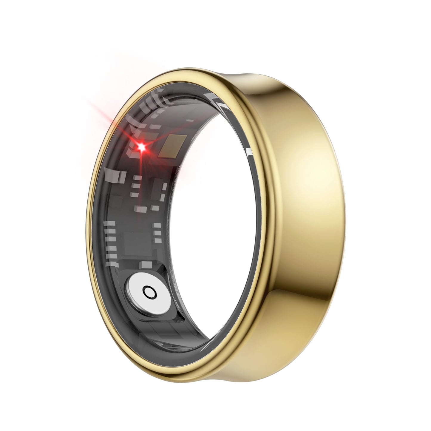 dyuanetec Smart Ring for Men, Women – Health & Fitness Tracker with Sleep Monitor, Heart Rate, SpO2, Lightweight Titanium, IP68 Waterproof, Portable Charging Case – No Subscription Fee(Gold, 8#)