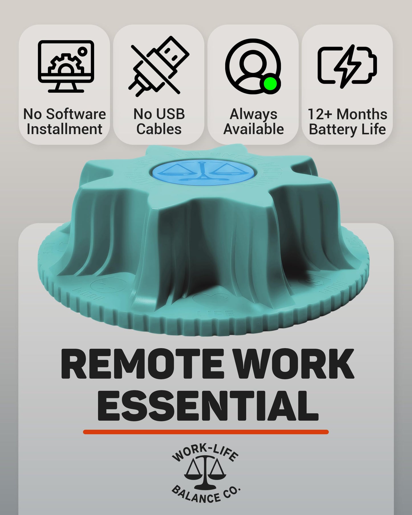Work-Life Balance Compact Mechanical Mouse Jiggler - Undetectable Device to Keep Mouse Moving and Computer Awake, Cordless Wireless Mover for Remote Work Essentials & WFH, Automatic Wiggler - Aqua