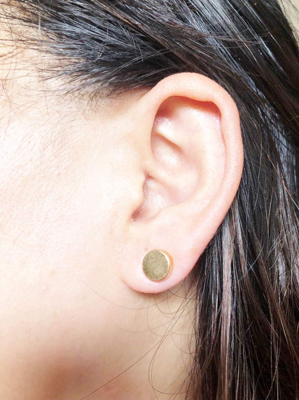 6 Pairs 9MM Non Piercing Cip on Hoop Earrings 8MM Magnetic Fake Gauges Earrings Studs