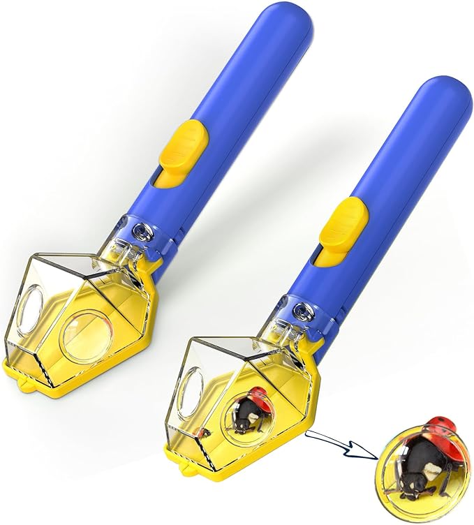 Bug Catcher for Kids, Insect Trap Kit with 6X Magnifier Glass - STEM Educational Exploration Tool for Indoor and Outdoor,Christmas Birthday Gift Toys for Adults, Boys, and Girls (Blue 2PCS)