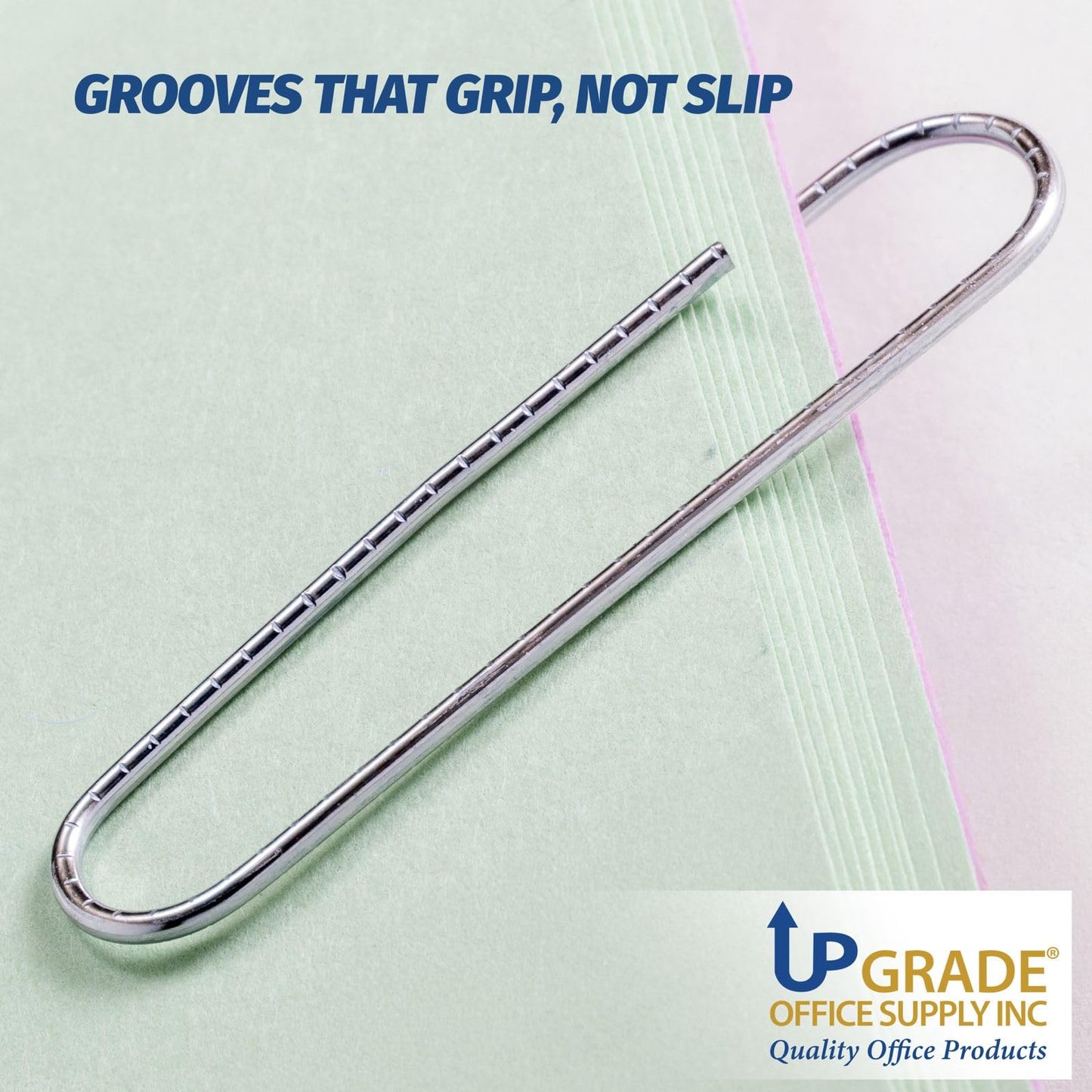 Upgrade Office Supply Jumbo Paper Clips, Non Skid, 1.9 Inch, 600 Count, 6 Boxes of 100, Silver Steel Wire Clips, Made in USA