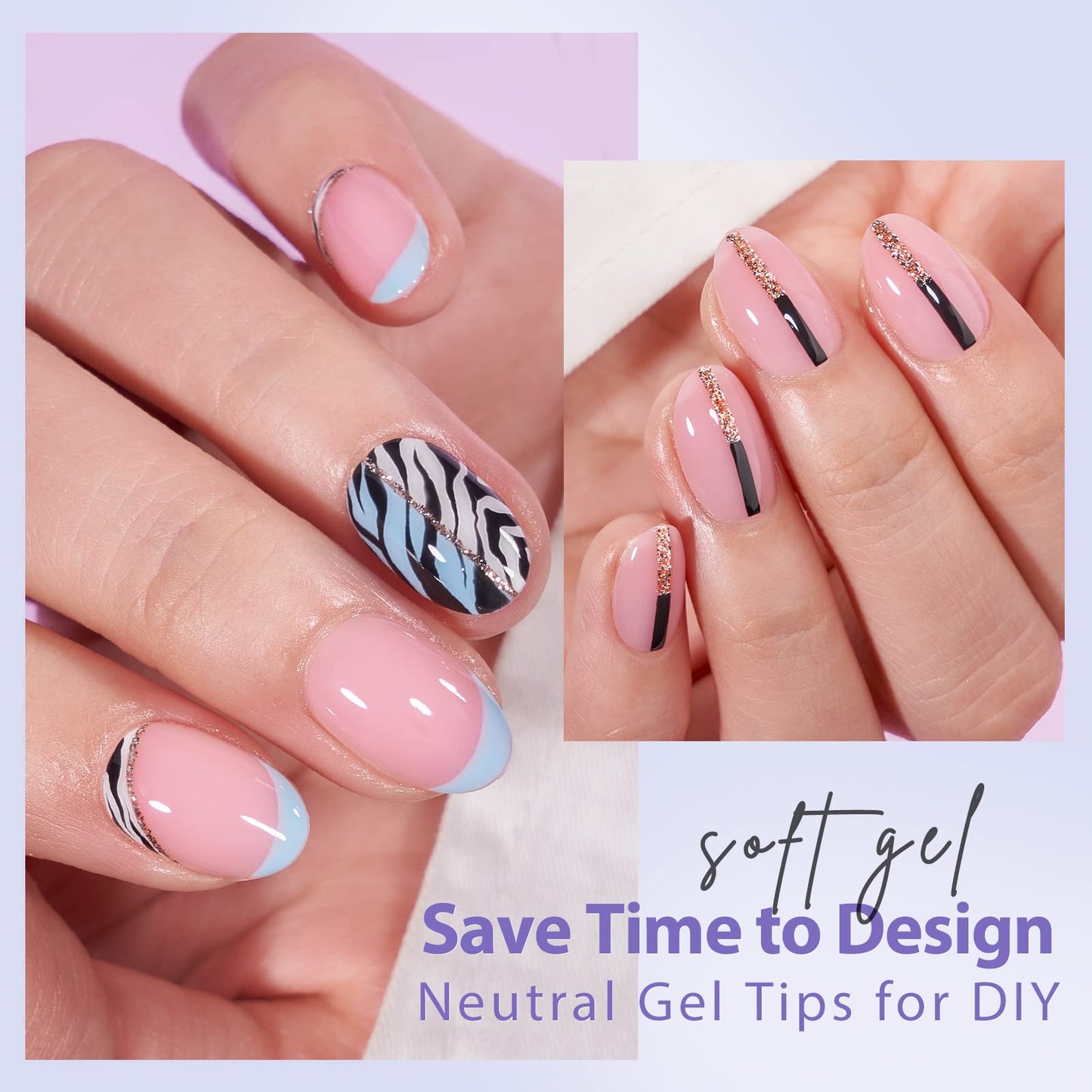 BTArtbox XCOATTIPS Natural Nail Tips Matte- Extra Short Almond Press On Nails Pink, Long Lasting Soft Gel Nails False Nail, Soak Off Acrylic Fake Nails Extensions for Nail Art DIY