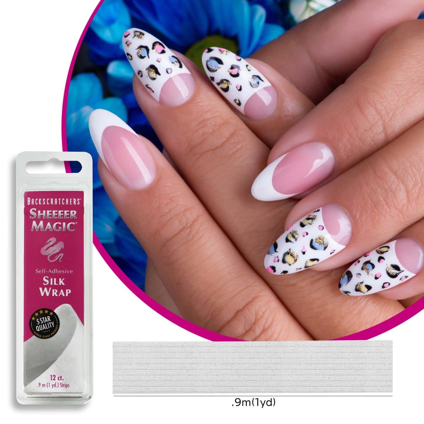 Backscratchers Sheeeer Magic Silk - 12 Yards - Repair Split or Cracked Nails - Self Adhesive Silk Wraps - DIY Nail Extension