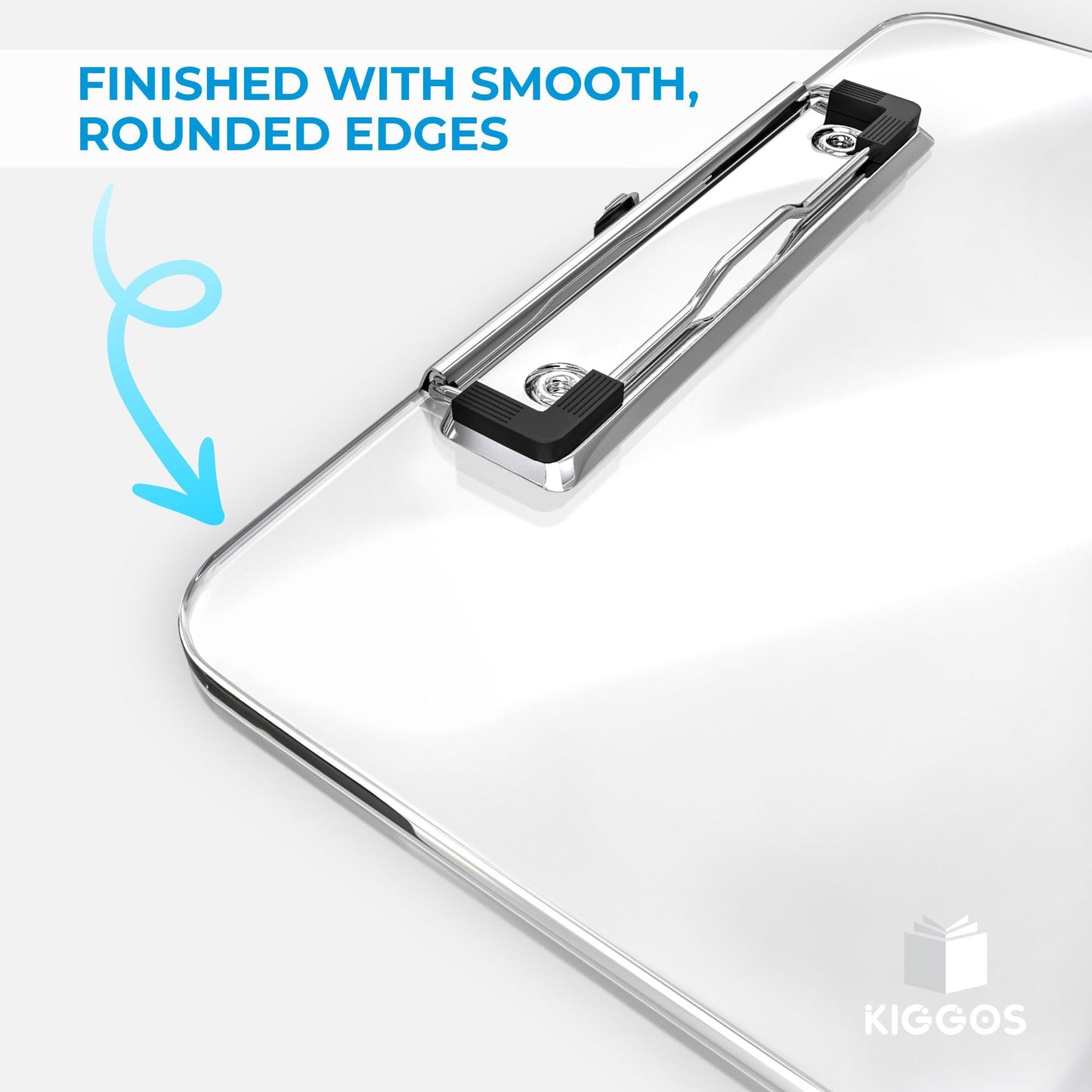 Kiggos 25 Pack Acrylic Clear Clipboards Bulk Plastic Clipboard with Low Profile Metal Clip 12.5 x 9 Inch Letter Size Classroom Set with Hanging Hook Holds 100 Sheets