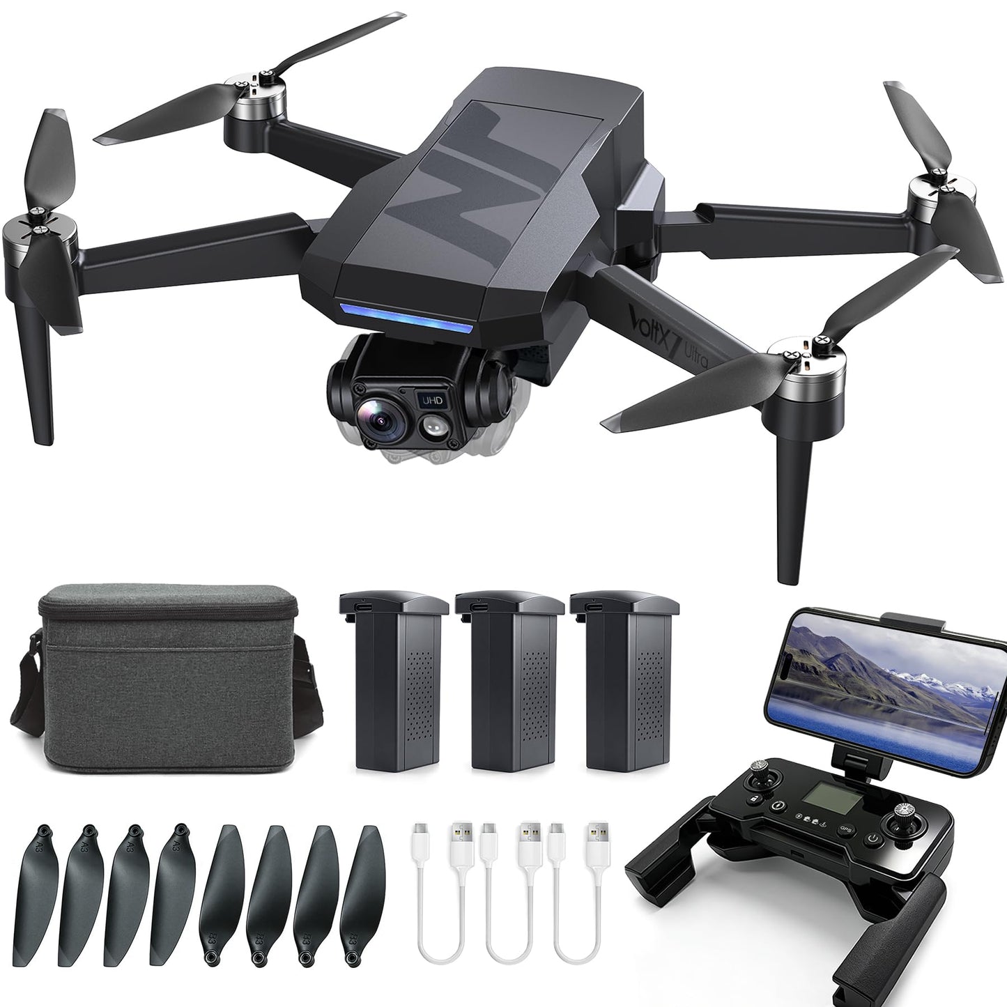 3-Axis Gimbal GPS Drone with 4K Camera, 90 Min Long Flight Time,3280 FT Long Control Range, Auto Return, Follow Me, Brushless Motor, 5G FPV RC Quadcopter for Beginners(Under 249g)